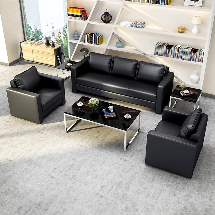 Zach 32-71" Black PU Leather Lounge Seating Sofas | AF [ZT] JY-K910