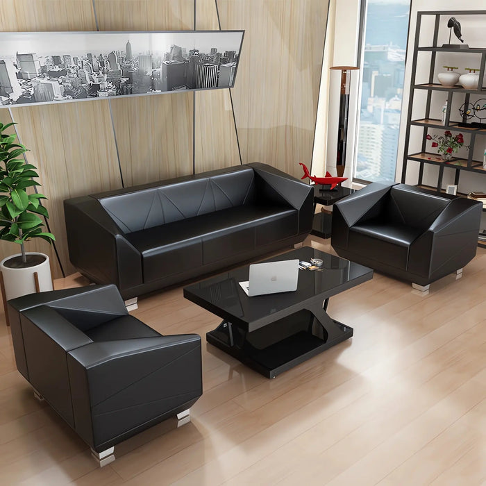 Reed 31-78" Black PU Leather Lounge Seating Sofas | AF [ZT] JY-DS