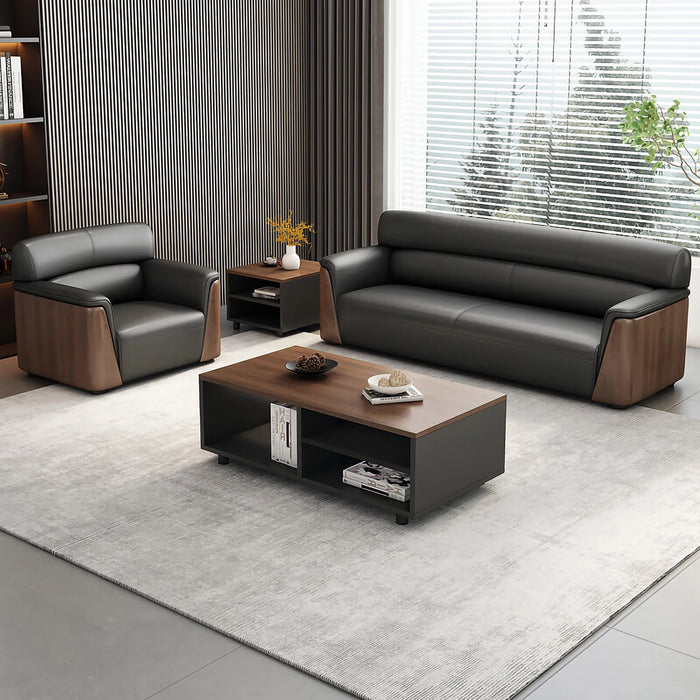 Wesley 41-83" Black PU Leather Lounge Seating Sofas | AF [ZT] JY-K2315