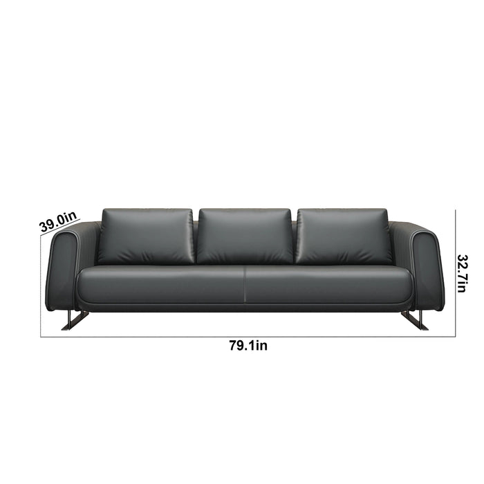 Brielle 40-79" Black PU Leather Lounge Seating Sofas | AF [ZT] JY-L-8875