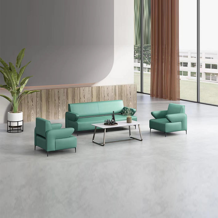 Reese 31-70" Green/White PU Leather Lounge Seating Sofas | AF [ZT] JY-L-8829