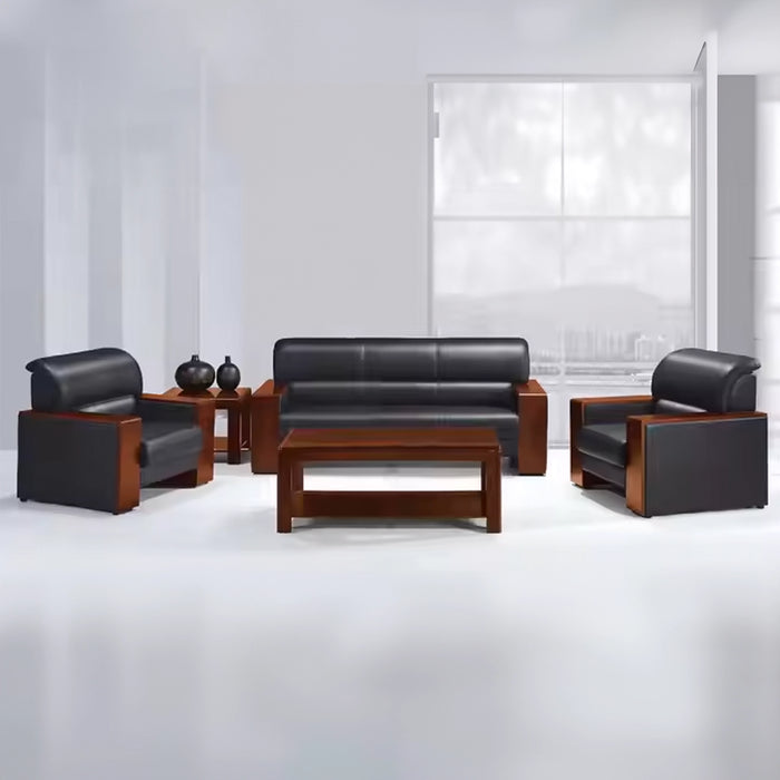 Brock 38-76" Black PU Leather Lounge Seating Sofas | AF [ZT] JY-636