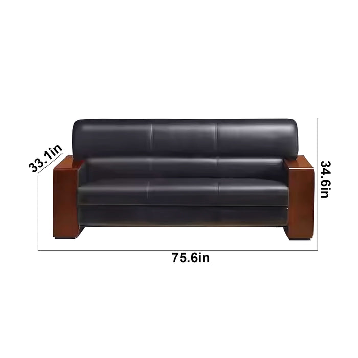 Brock 38-76" Black PU Leather Lounge Seating Sofas | AF [ZT] JY-636