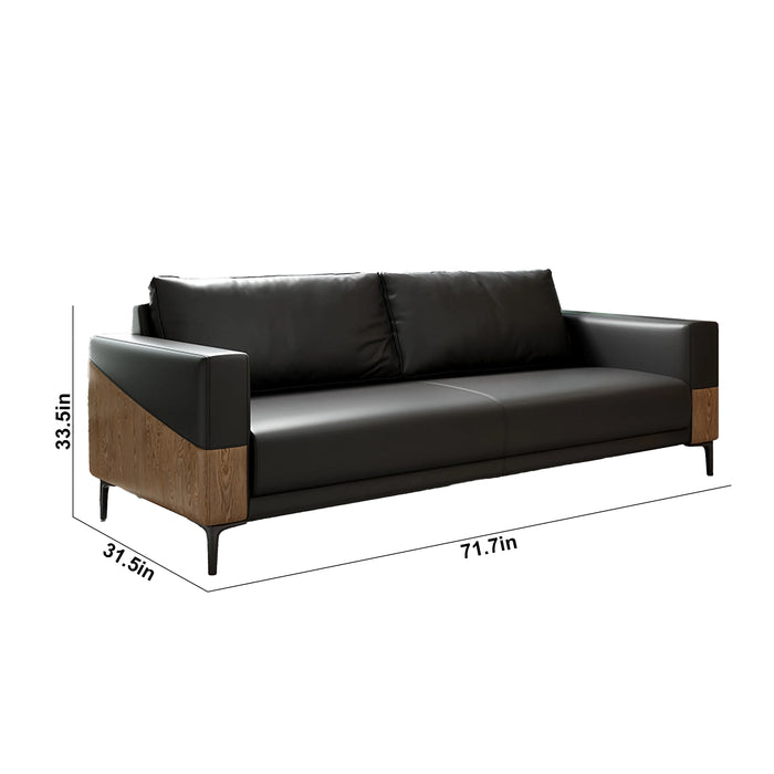 Bennett 32-72" Black PU Leather Lounge Seating Sofas | AF [ZT] JY-K2133