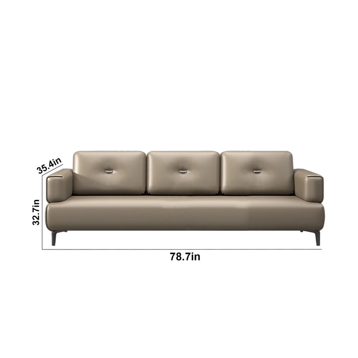 Zoe 39-79" Brown PU Leather Lounge Seating Sofas | AF [ZT] JY-L-8867