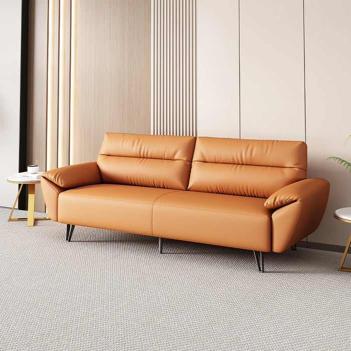 Sadie 40-80" Orange PU/Genuine Leather Lounge Seating Sofas | AF [ZT] LY-Q4