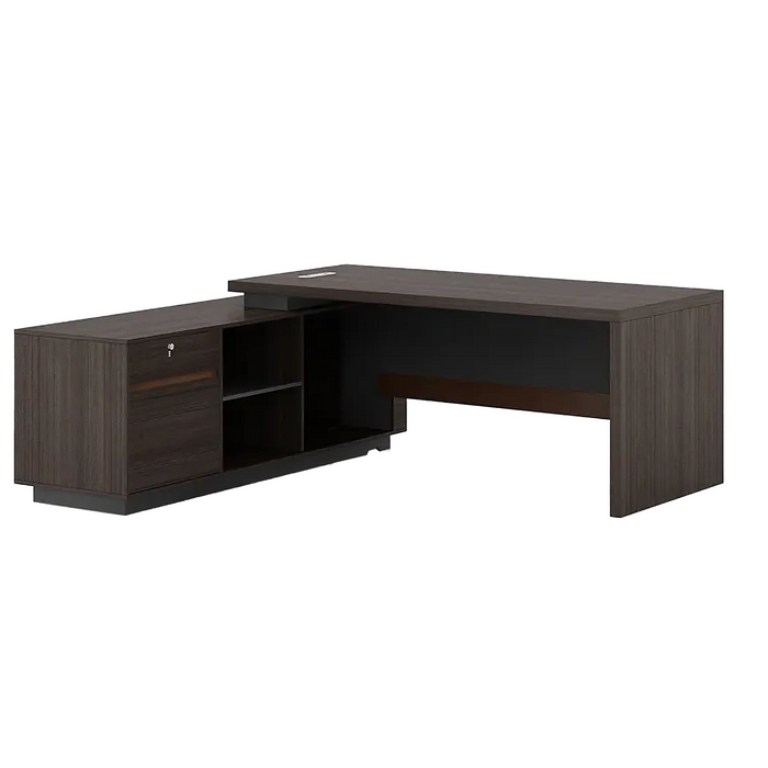 Xaviel 79" Brown L-shaped Executive Desk | AF ZS-AB-200