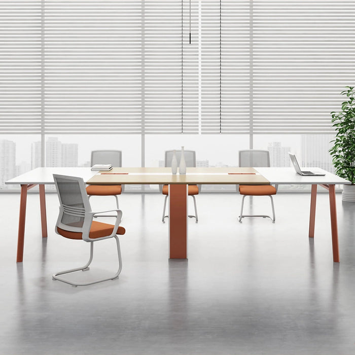 Lennox 7-11' White Rectangular Conference Room Table | AF LY-HY-H12