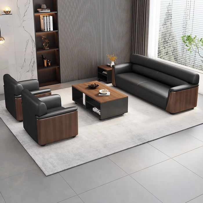 Wesley 41-83" Black PU Leather Lounge Seating Sofas | AF [ZT] JY-K2315