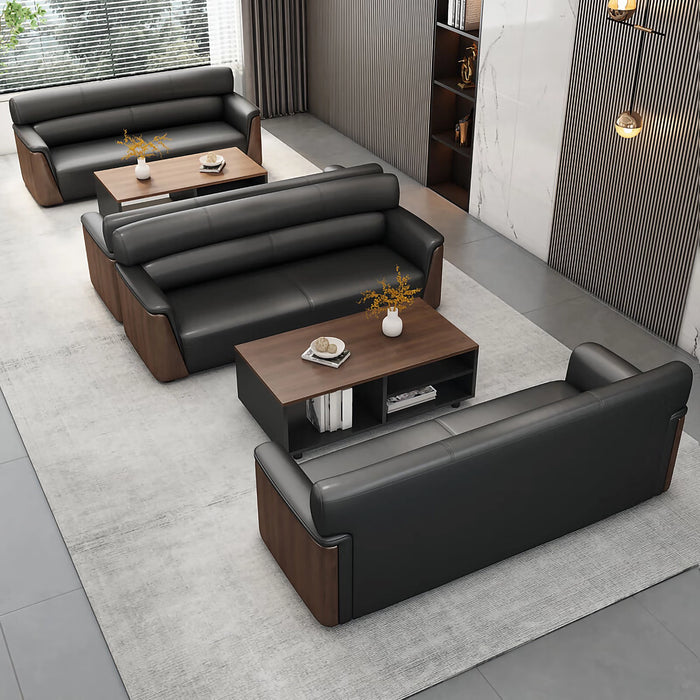 Wesley 41-83" Black PU Leather Lounge Seating Sofas | AF [ZT] JY-K2315