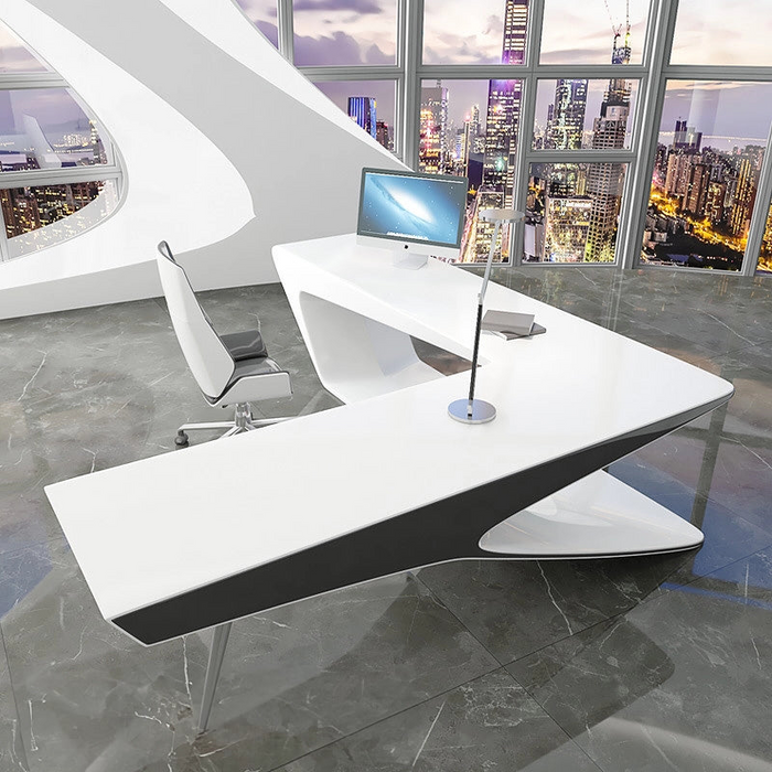 Corric 63-118" White L-shaped Executive Desk | AF ZT-Z291007B