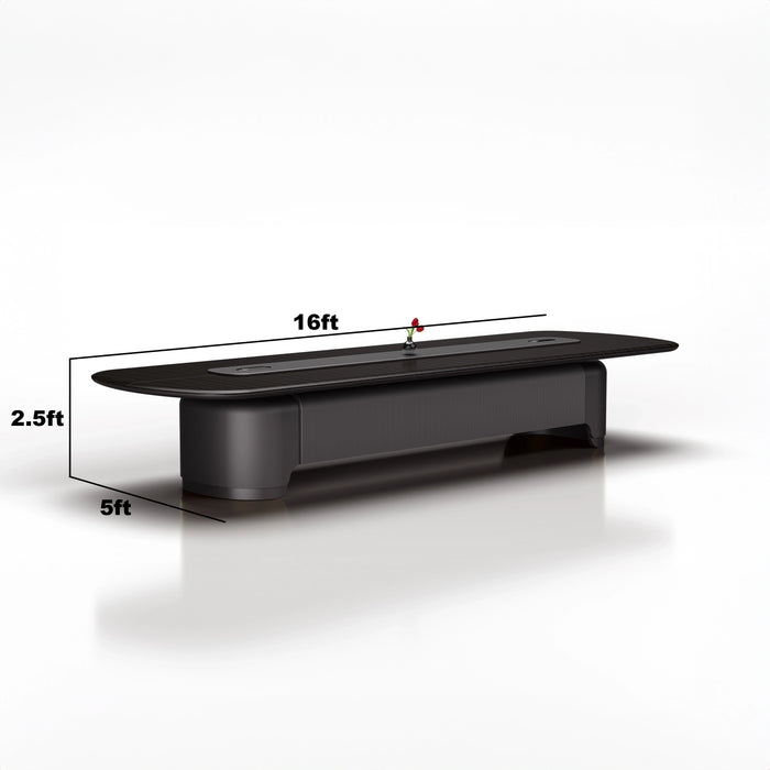 Arcadia 高端优质 7 至 20 英尺金属银色会议桌，适用于会议室和董事会议室，带无线充电功能