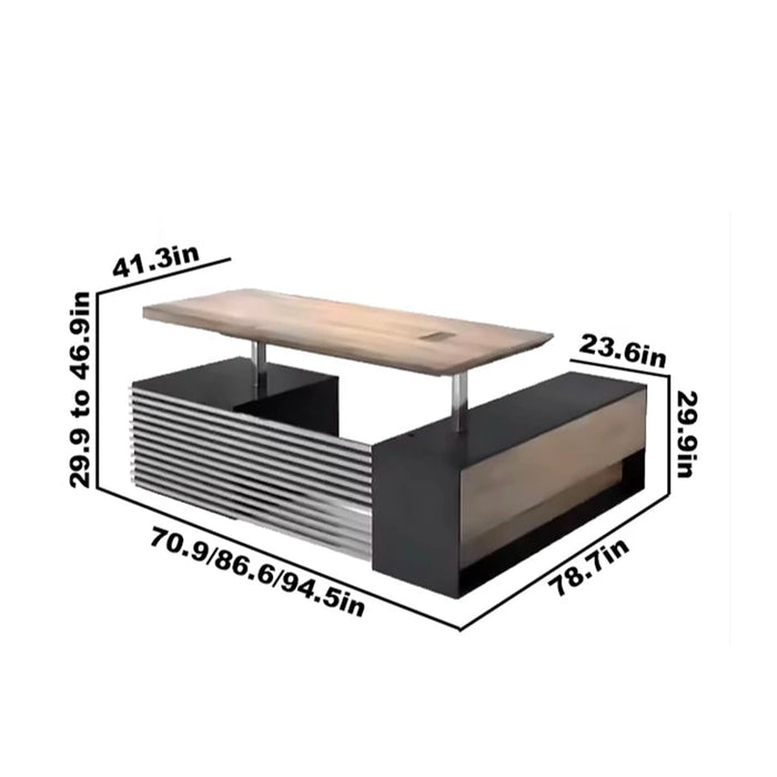 Anderson 71-95" Adjustable L-shaped Executive Desk | AF Essence Tribeca WX-N2801-LIFT