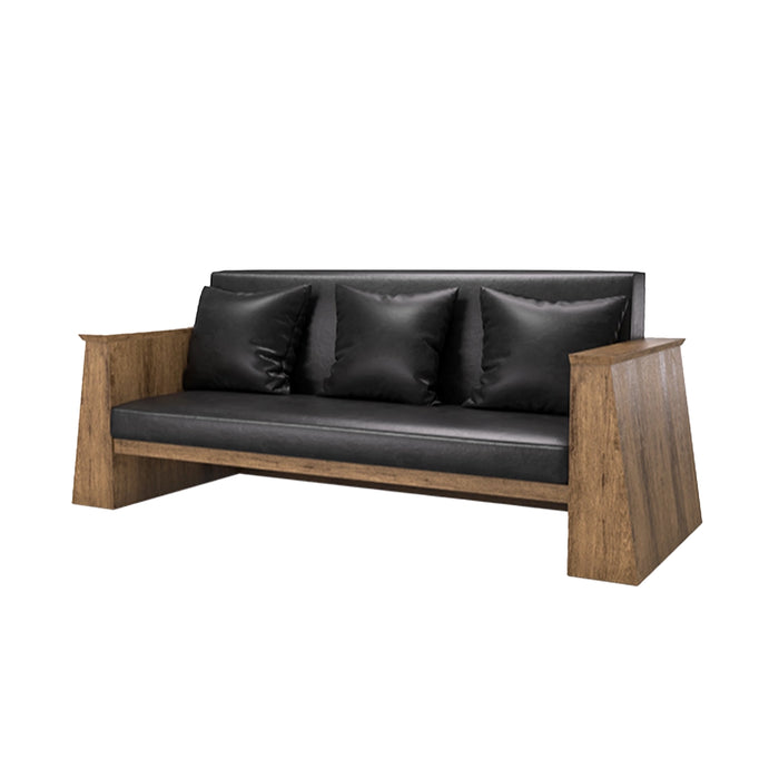 Colton 40-81" Black PU Leather Lounge Seating Sofas with Engineered Wood Frame | AF Essence Carnegie WX-M2521