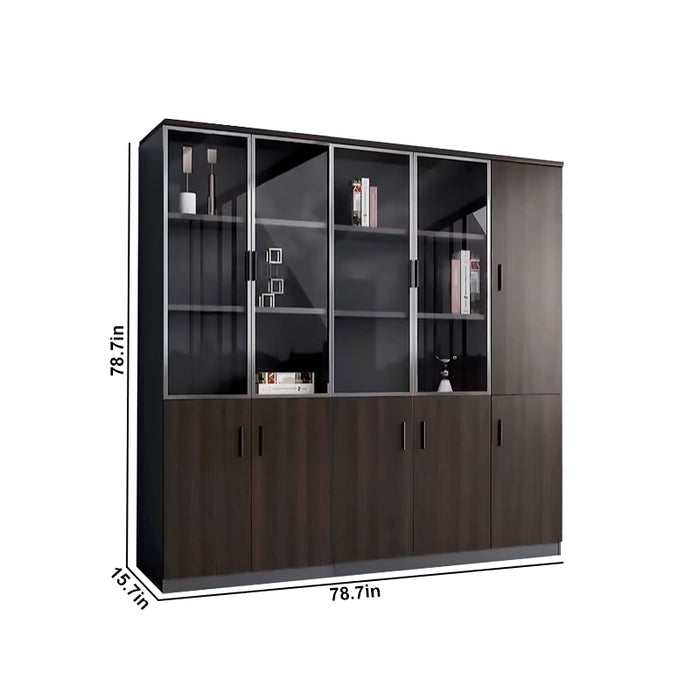 Aurora 31-79" Brown Closed Cabinet Shelving Unit | AF Forest Blackwood KN-WH-008-9