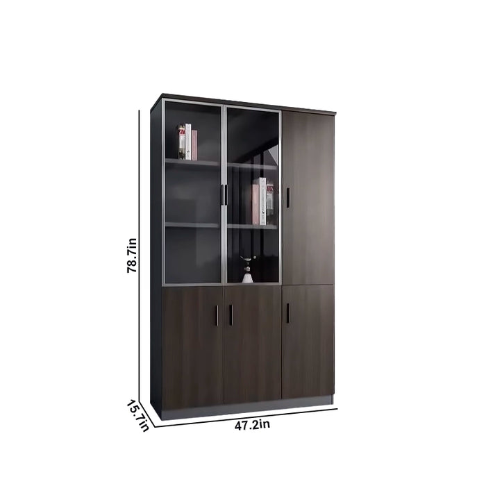 Aurora 31-79" Brown Closed Cabinet Shelving Unit | AF Forest Blackwood KN-WH-008-9