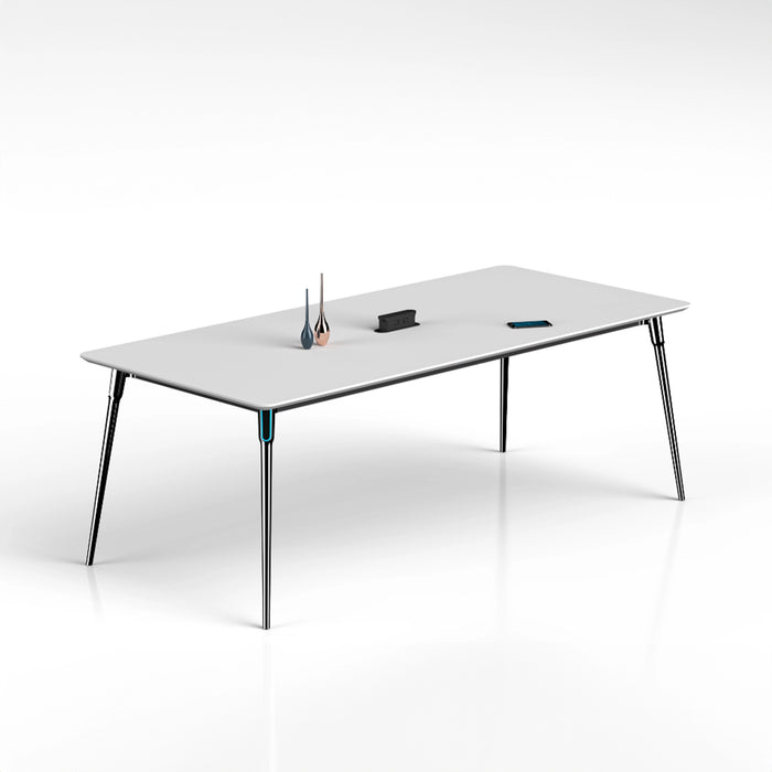 Arcadia 高端优质 7 至 11 英尺象牙白会议桌，适用于会议室和董事会议室，带充电端口