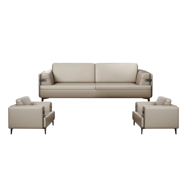 Basti 48-88" Beige Microfiber Leather Lounge Seating Sofas | AF ZT-Z485017