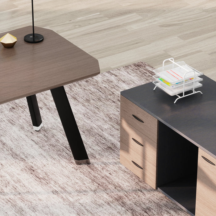 Bentley 79" Rectangular Executive Desk with Storage Cabinets | AF Essence Tribeca WX-NW002