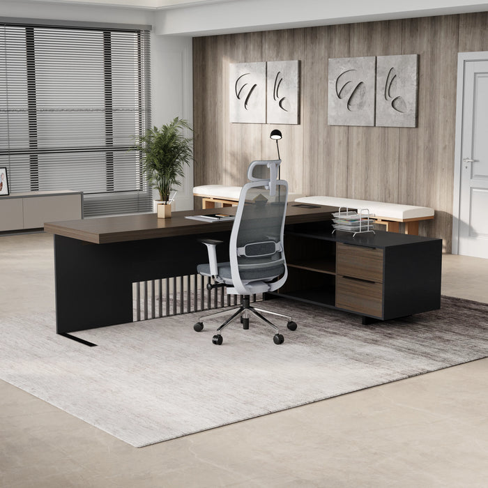 Cecilia 95" L-shaped Executive Desk | AF Essence Tribeca WX-N2802