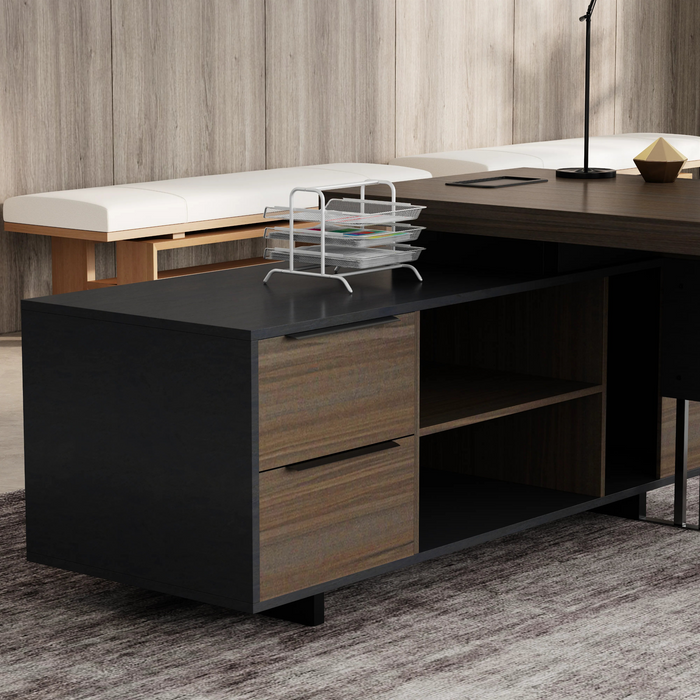 Cecilia 95" L-shaped Executive Desk | AF Essence Tribeca WX-N2802