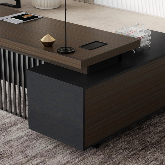 Cecilia 95" L-shaped Executive Desk | AF Essence Tribeca WX-N2802