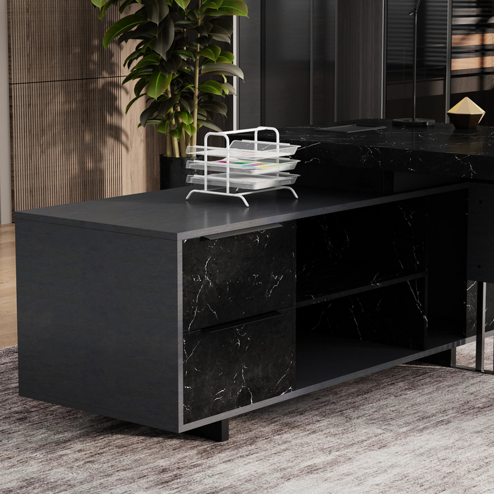 Cecilia 95" L-shaped Executive Desk | AF Essence Tribeca WX-N2802