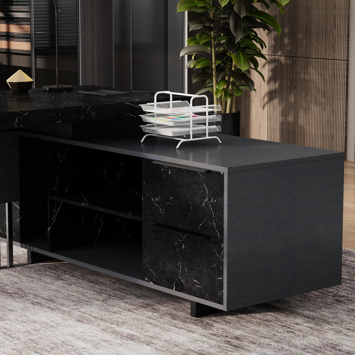 Cecilia 95" L-shaped Executive Desk | AF Essence Tribeca WX-N2802