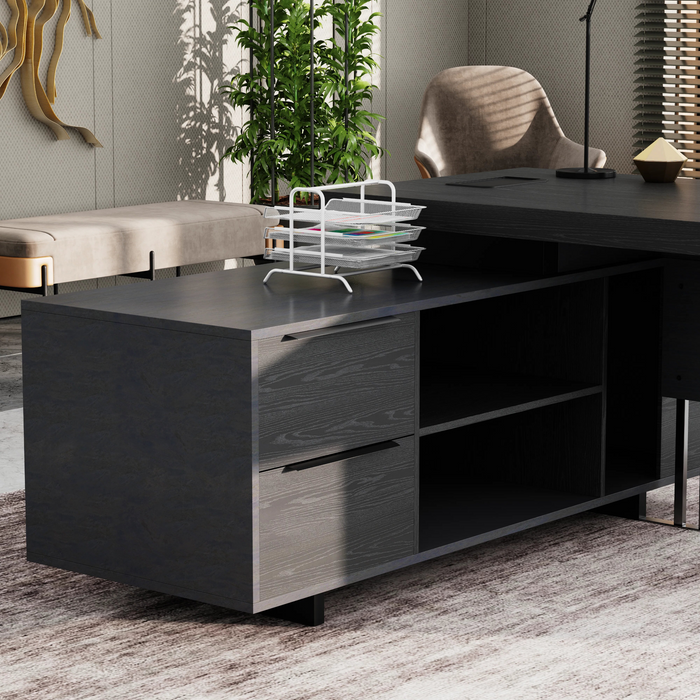 Cecilia 95" L-shaped Executive Desk | AF Essence Tribeca WX-N2802