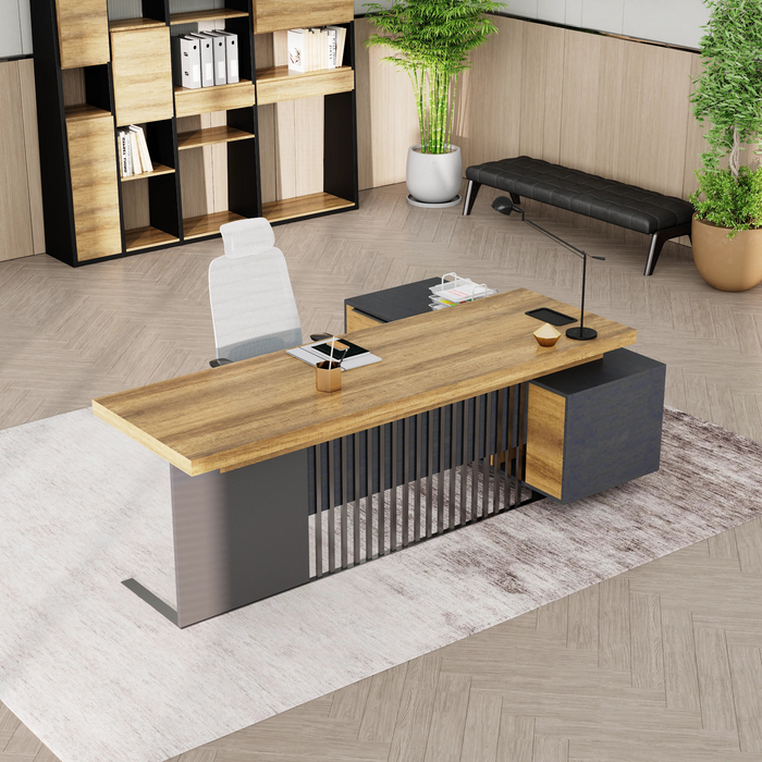 Cecilia 95" L-shaped Executive Desk | AF Essence Tribeca WX-N2802