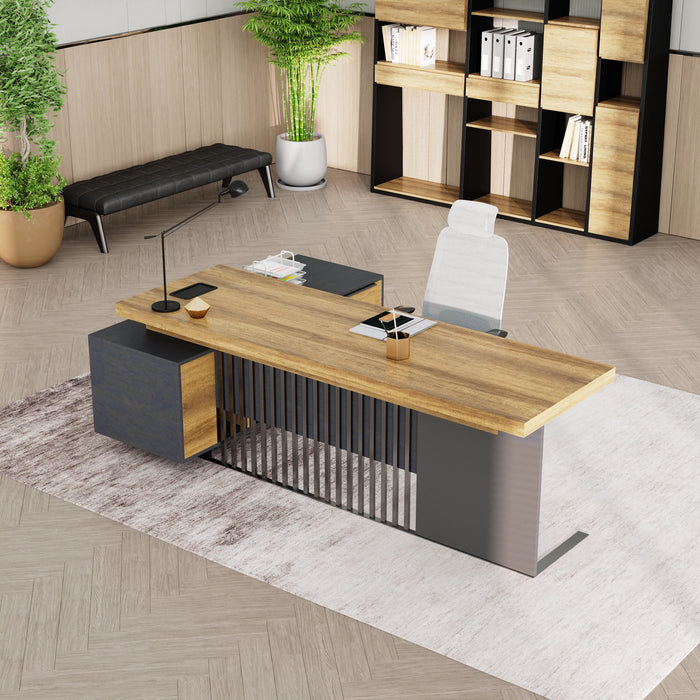 Cecilia 95" L-shaped Executive Desk | AF Essence Tribeca WX-N2802