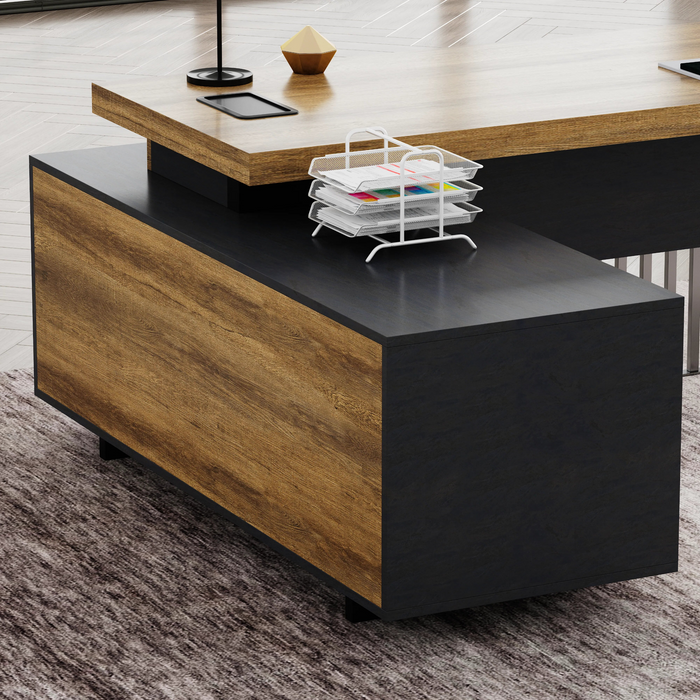 Cecilia 95" L-shaped Executive Desk | AF Essence Tribeca WX-N2802