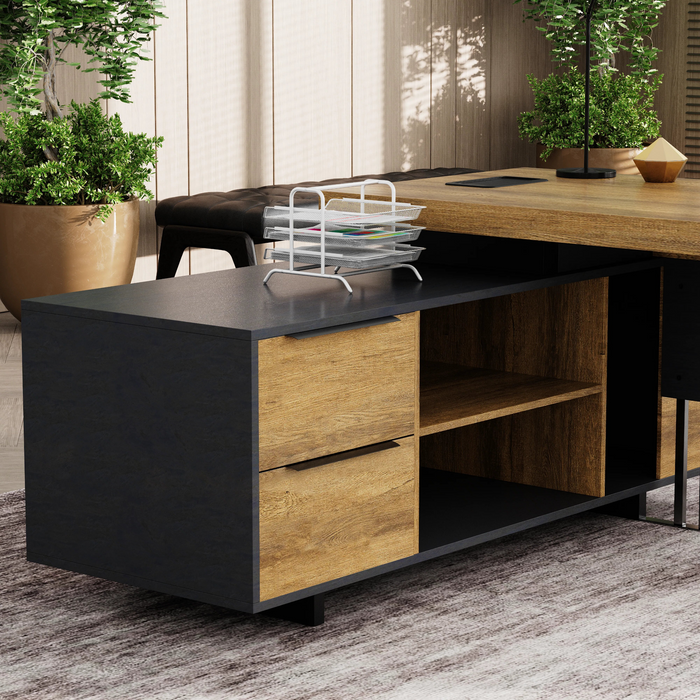 Cecilia 95" L-shaped Executive Desk | AF Essence Tribeca WX-N2802