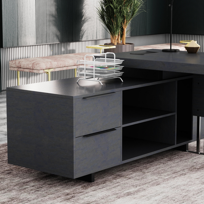 Cecilia 95" L-shaped Executive Desk | AF Essence Tribeca WX-N2802