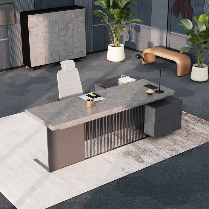 Cecilia 95" L-shaped Executive Desk | AF Essence Tribeca WX-N2802