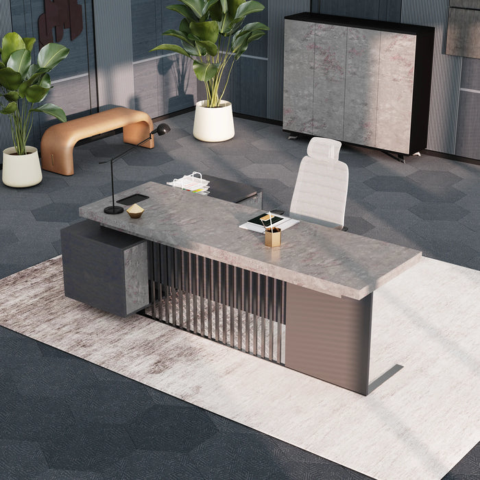 Cecilia 95" L-shaped Executive Desk | AF Essence Tribeca WX-N2802