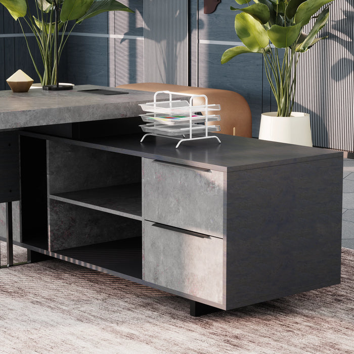 Cecilia 95" L-shaped Executive Desk | AF Essence Tribeca WX-N2802