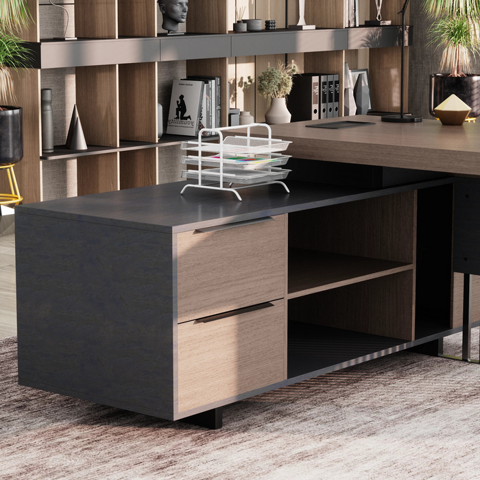 Cecilia 95" L-shaped Executive Desk | AF Essence Tribeca WX-N2802