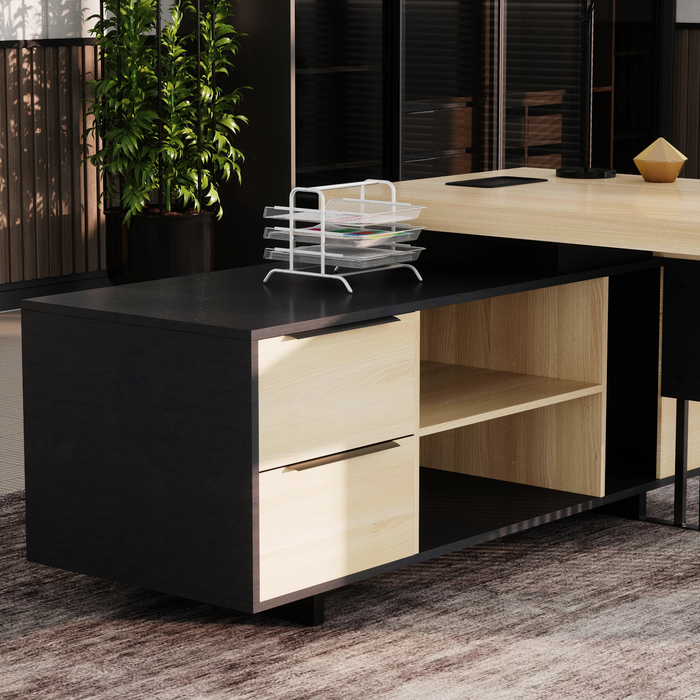 Cecilia 95" L-shaped Executive Desk | AF Essence Tribeca WX-N2802