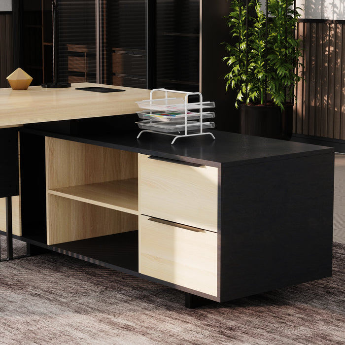 Cecilia 95" L-shaped Executive Desk | AF Essence Tribeca WX-N2802