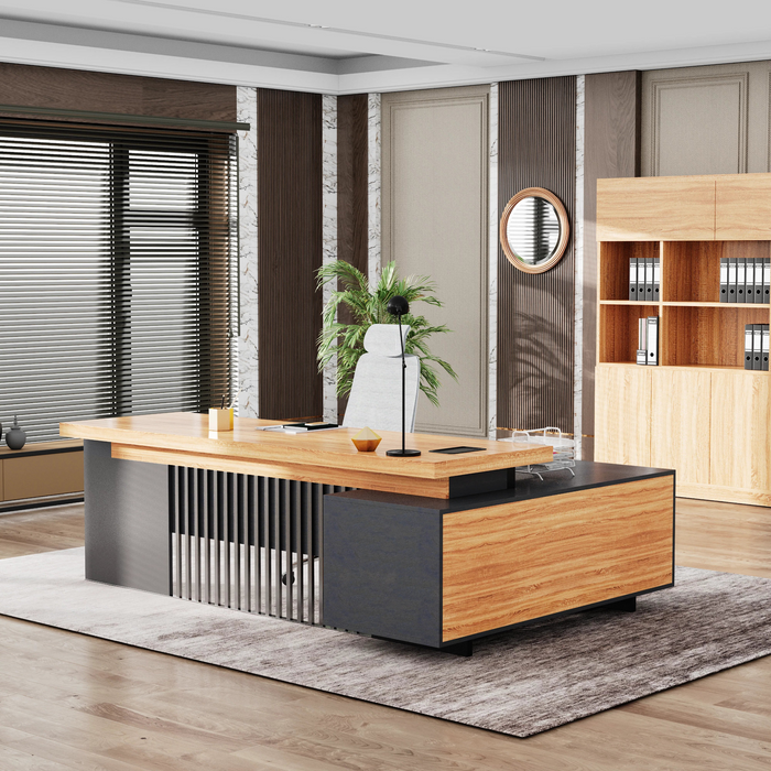 Cecilia 95" L-shaped Executive Desk | AF Essence Tribeca WX-N2802