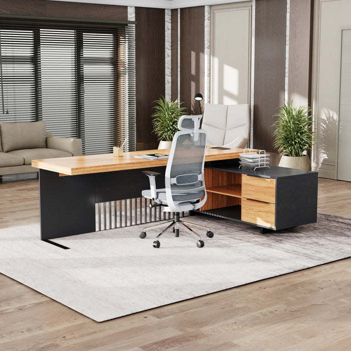 Cecilia 95" L-shaped Executive Desk | AF Essence Tribeca WX-N2802