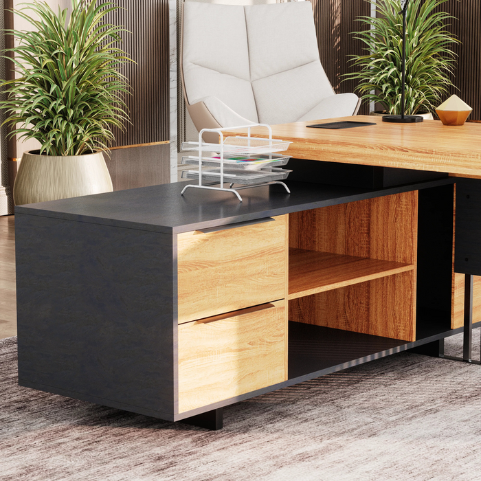 Cecilia 95" L-shaped Executive Desk | AF Essence Tribeca WX-N2802