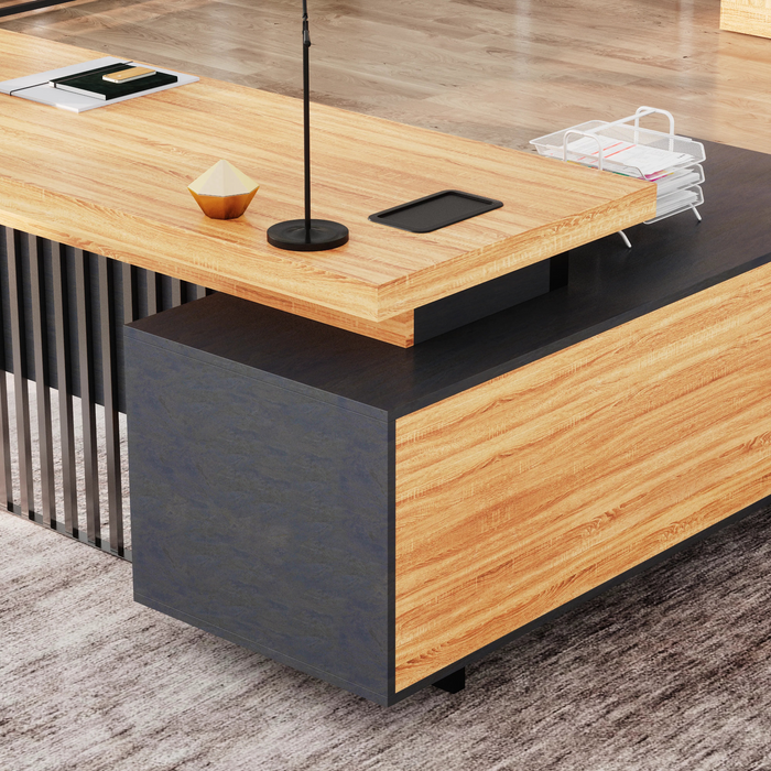 Cecilia 95" L-shaped Executive Desk | AF Essence Tribeca WX-N2802