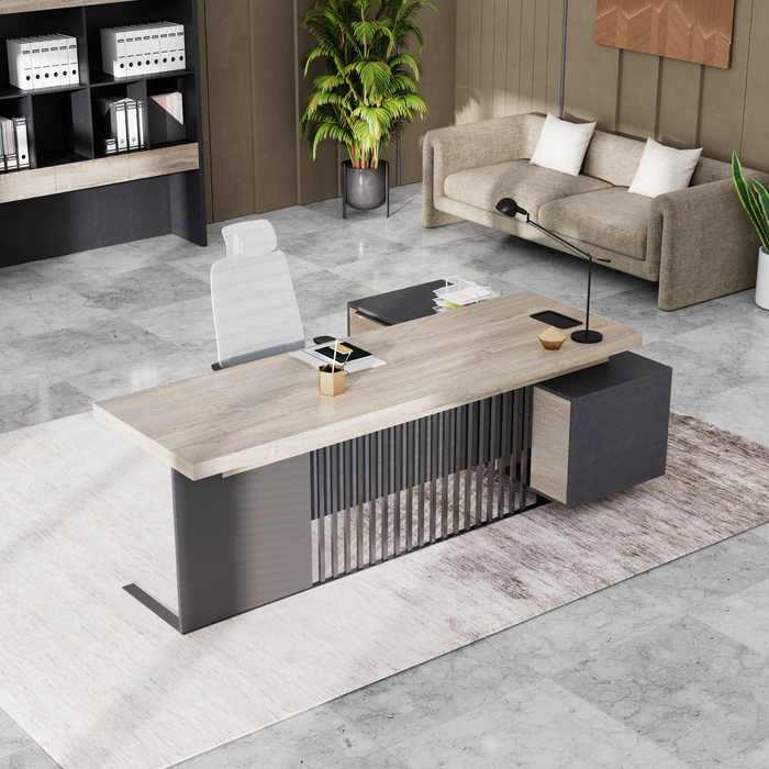 Cecilia 95" L-shaped Executive Desk | AF Essence Tribeca WX-N2802