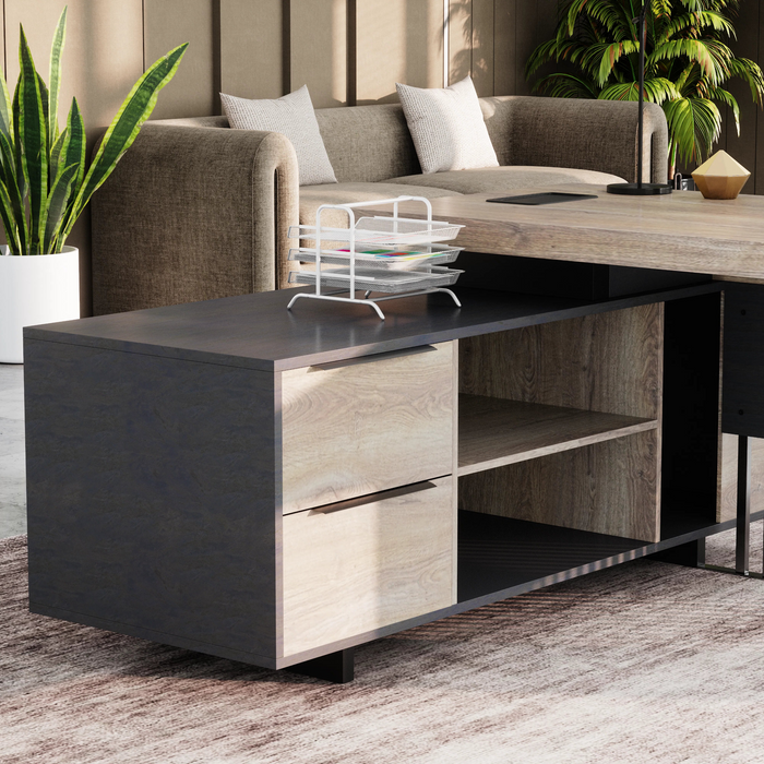 Cecilia 95" L-shaped Executive Desk | AF Essence Tribeca WX-N2802