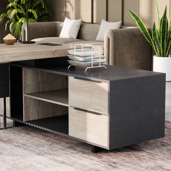 Cecilia 95" L-shaped Executive Desk | AF Essence Tribeca WX-N2802