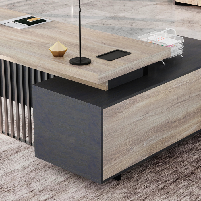 Cecilia 95" L-shaped Executive Desk | AF Essence Tribeca WX-N2802