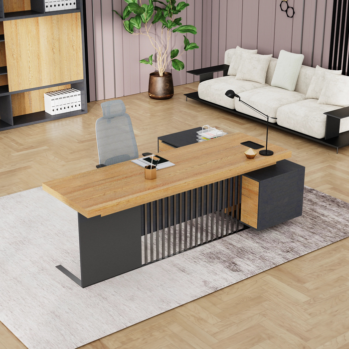 Cecilia 95" L-shaped Executive Desk | AF Essence Tribeca WX-N2802