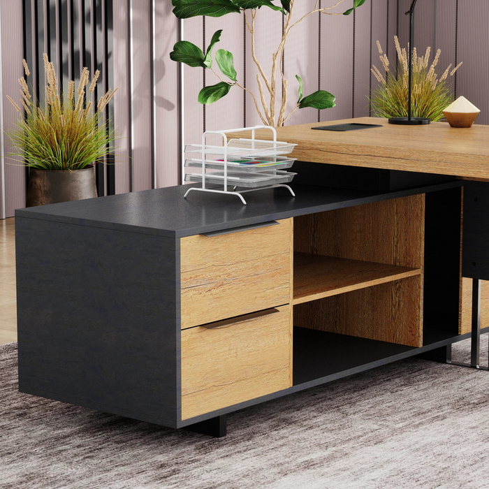 Cecilia 95" L-shaped Executive Desk | AF Essence Tribeca WX-N2802